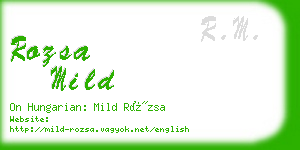 rozsa mild business card